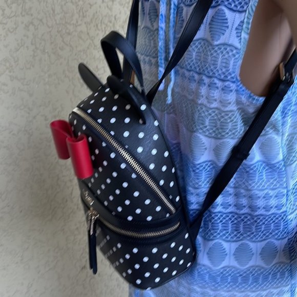 Kate Spade Disney X Kate Spade New York Minnie Dome Backpack Black Multi - Picture 15 of 16